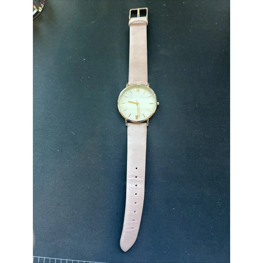 Rose Gold Tone White Dial Pink Band Women’s Quartz Watch